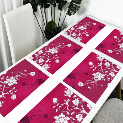 SANRAKSSHAN Rectangular Pack of 6 Table Placemat(Multicolor, PVC)