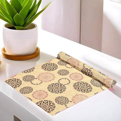 Alina Rectangular Pack of 1 Table Placemat(Gold, PVC)