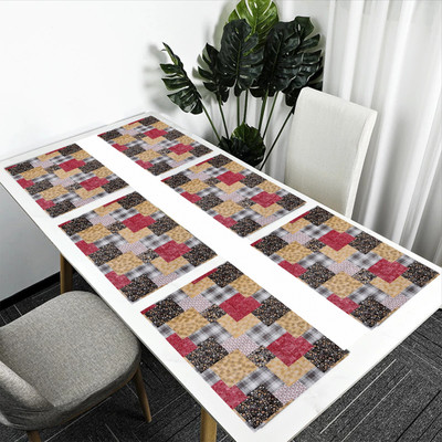 SANRAKSSHAN Rectangular Pack of 6 Table Placemat(Multicolor, PVC)