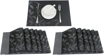 HomeHunt Rectangular Pack of 12 Table Placemat(Multicolor, PVC)