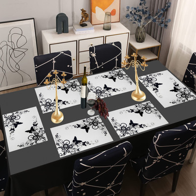 Creadcraft Rectangular Pack of 6 Table Placemat(Multicolor, Lavender, PVC)