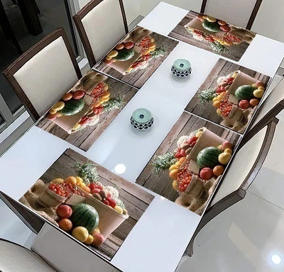 REVEXO Rectangular Pack of 6 Table Placemat(Multicolor, PVC)