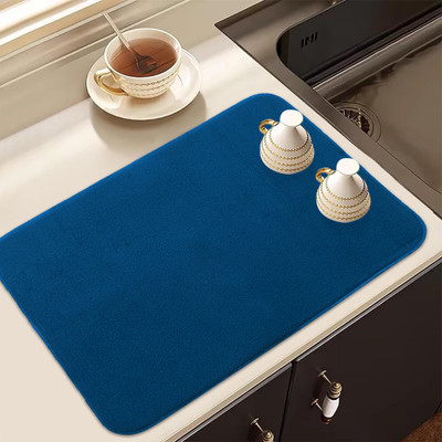 KUBER INDUSTRIES Rectangular Pack of 1 Table Placemat(Blue, Microfibre)
