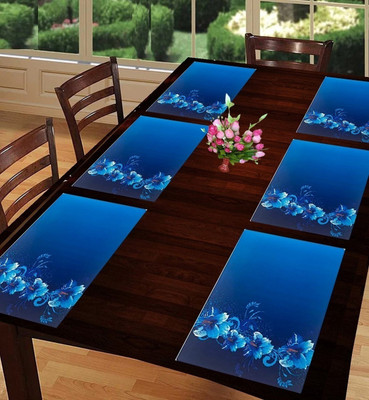 Flipkart SmartBuy Rectangular Pack of 6 Table Placemat(Blue, PVC)
