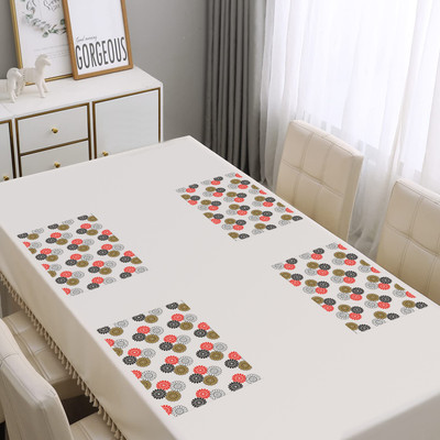 Flipkart SmartBuy Rectangular Pack of 4 Table Placemat(Black, Orange, Gold, White, PVC)