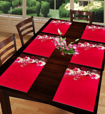Flipkart SmartBuy Rectangular Pack of 6 Table Placemat(Red, PVC)