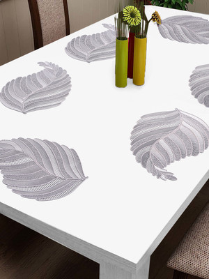 Fabinaliv Cut Corner Pack of 6 Table Placemat(Silver, PVC)