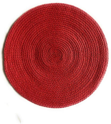 ROSSLYN Round Pack of 1 Table Placemat(Red, Jute)