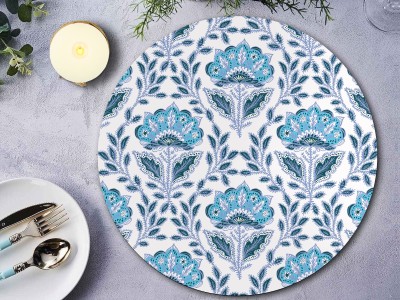Space of Joy Round Pack of 6 Table Placemat(Blue, MDF, Wood)