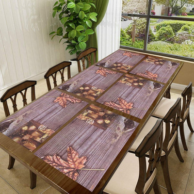 LooMantha Rectangular Pack of 6 Table Placemat(Brown, PVC)