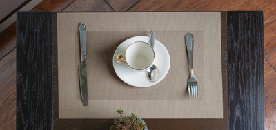 Aparajithaa Rectangular Pack of 1 Table Placemat(Grey, Cotton)