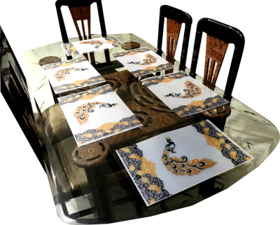 LaVichitra Rectangular Pack of 6 Table Placemat(Multicolor, PVC)