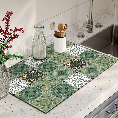 HomeCloud Rectangular Pack of 1 Table Placemat(Green, Rubber)