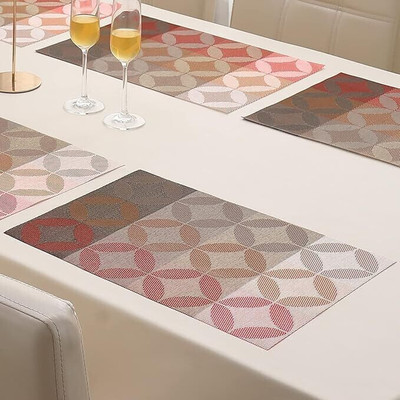 LaVichitra Rectangular Pack of 6 Table Placemat(Multicolor, PVC)
