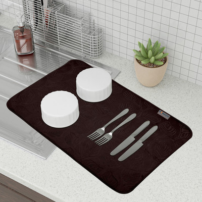 HOMESTIC Rectangular Pack of 1 Table Placemat(Brown, Microfibre)