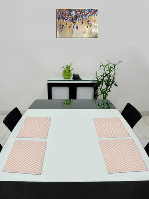 Saral Home Rectangular Pack of 4 Table Placemat(Beige, Cotton)