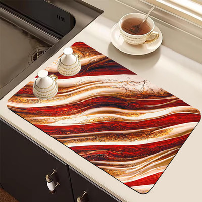 FLOSTRAIN Rectangular Pack of 1 Table Placemat(Red, Rubber)