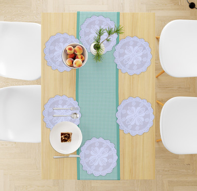 LooMantha Rectangular Pack of 6 Table Placemat(White, PVC)