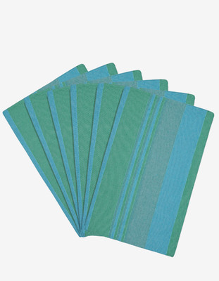 Saral Home Rectangular Pack of 6 Table Placemat(Green, Cotton)