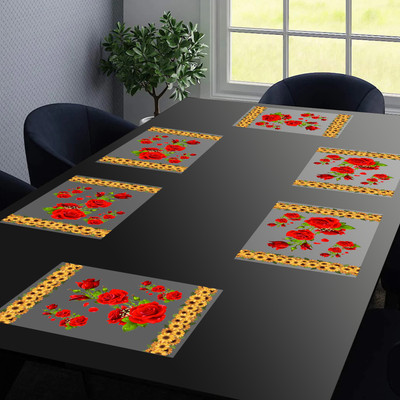 Dakshya Industries Rectangular Pack of 6 Table Placemat(Multicolor, PVC)