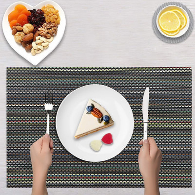 DPA Collection Rectangular Pack of 2 Table Placemat(Green, PVC)