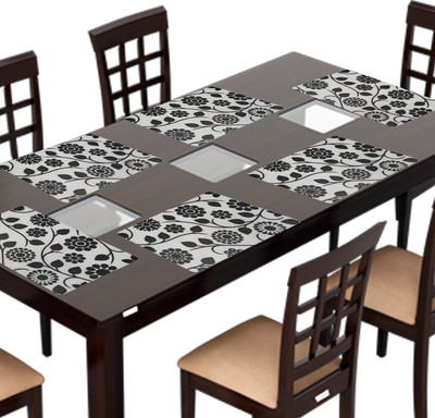 Flipkart SmartBuy Rectangular Pack of 6 Table Placemat(Black, White, PVC)