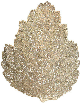 Flunexx Cut Corner Pack of 2 Table Placemat(Gold, Polypropylene)