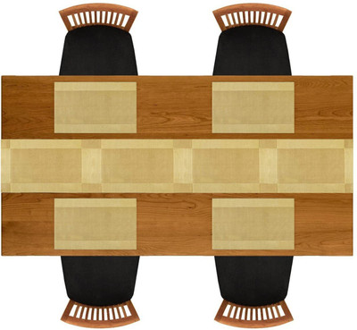 Daidokoro Rectangular Pack of 5 Table Placemat(Gold, PVC)