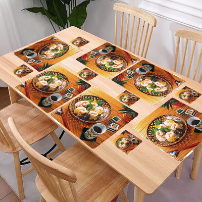 REVEXO Rectangular Pack of 12 Table Placemat(Multicolor, PVC)