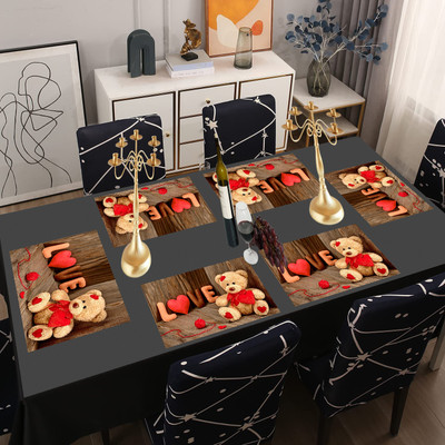 Flipkart SmartBuy Rectangular Pack of 6 Table Placemat(Beige, Red, PVC)