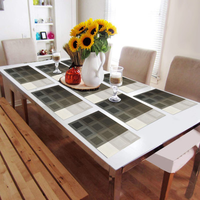 HOKiPO Rectangular Pack of 7 Table Placemat(Multicolor, PVC)