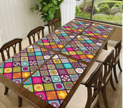LOTUSKING Rectangular Pack of 6 Table Placemat(Orange, PVC)
