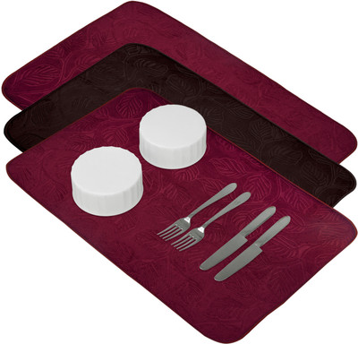 KUBER INDUSTRIES Rectangular Pack of 3 Table Placemat(Multicolor, Microfibre)