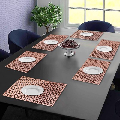 DPA Collection Rectangular Pack of 6 Table Placemat(Brown, PVC)