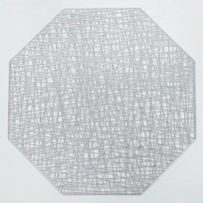 EMPORIUM WORLD Cut Corner Pack of 6 Table Placemat(Silver, Lace)