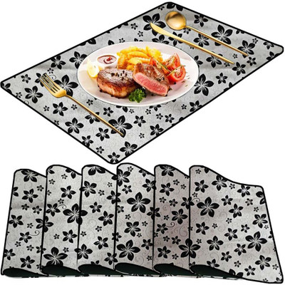GREAT FASHION Rectangular Pack of 6 Table Placemat(Multicolor, Polyester)
