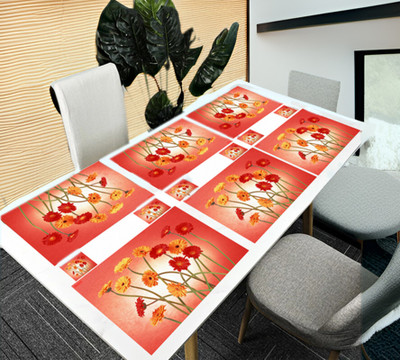 SANRAKSSHAN Rectangular Pack of 6 Table Placemat(Multicolor, PVC)