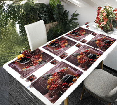 Creadcraft Rectangular Pack of 6 Table Placemat(Multicolor, PVC)