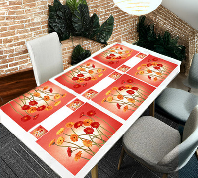 REVEXO Rectangular Pack of 6 Table Placemat(Multicolor, PVC)