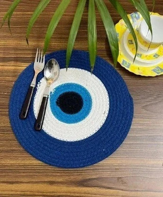 SIYA TEXTILES Round Pack of 2 Table Placemat(Multicolor, Jute)