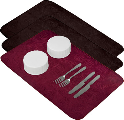 KUBER INDUSTRIES Rectangular Pack of 3 Table Placemat(Multicolor, Microfibre)