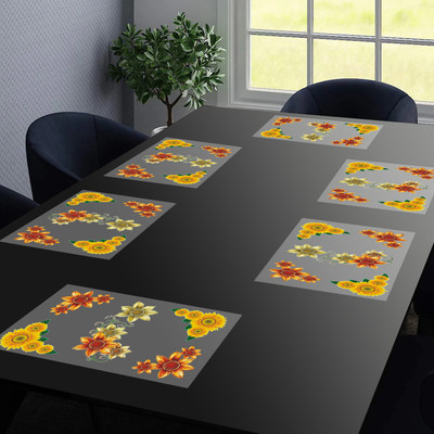 Dakshya Industries Rectangular Pack of 6 Table Placemat(Multicolor, PVC)