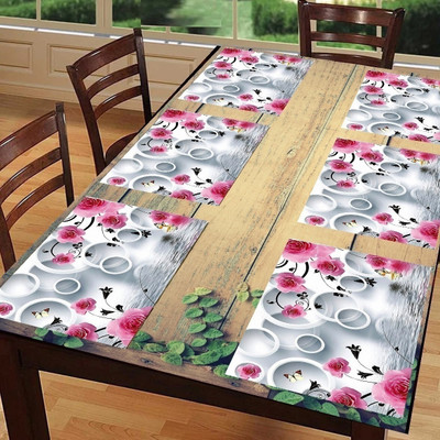 REVEXO Rectangular Pack of 6 Table Placemat(Multicolor, PVC)