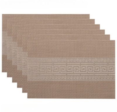 Bhaguji Rectangular Pack of 6 Table Placemat(Brown, PVC)