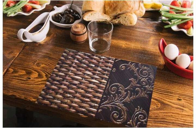 LOTUSKING Rectangular Pack of 6 Table Placemat(Brown, PVC)