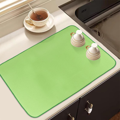KUBER INDUSTRIES Rectangular Pack of 1 Table Placemat(Green, Microfibre)