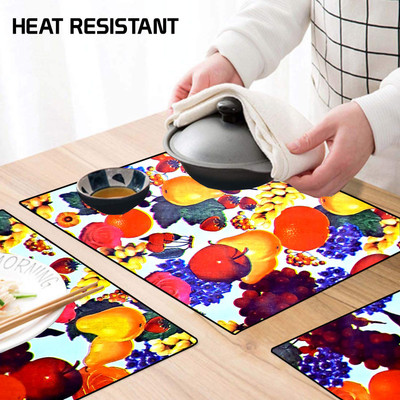 GREAT FASHION Rectangular Pack of 6 Table Placemat(Multicolor, Polyester)