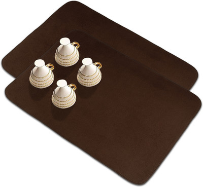 KUBER INDUSTRIES Rectangular Pack of 2 Table Placemat(Brown, Microfibre)