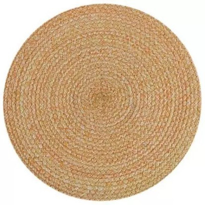 BIZOLO Round Pack of 1 Table Placemat(Orange, Polyester)