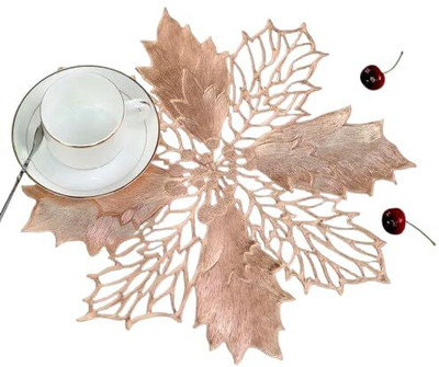 HomeCloud Round Pack of 1 Table Placemat(Peach, PVC)